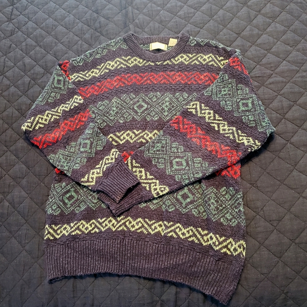 Christopher Hayes Blue and Red Vintage Sweater